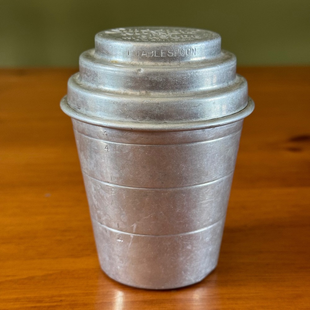 Vintage Smoothie Mixer and Measure Aluminum Cocktail Shaker Measuring Cup 1 Cup